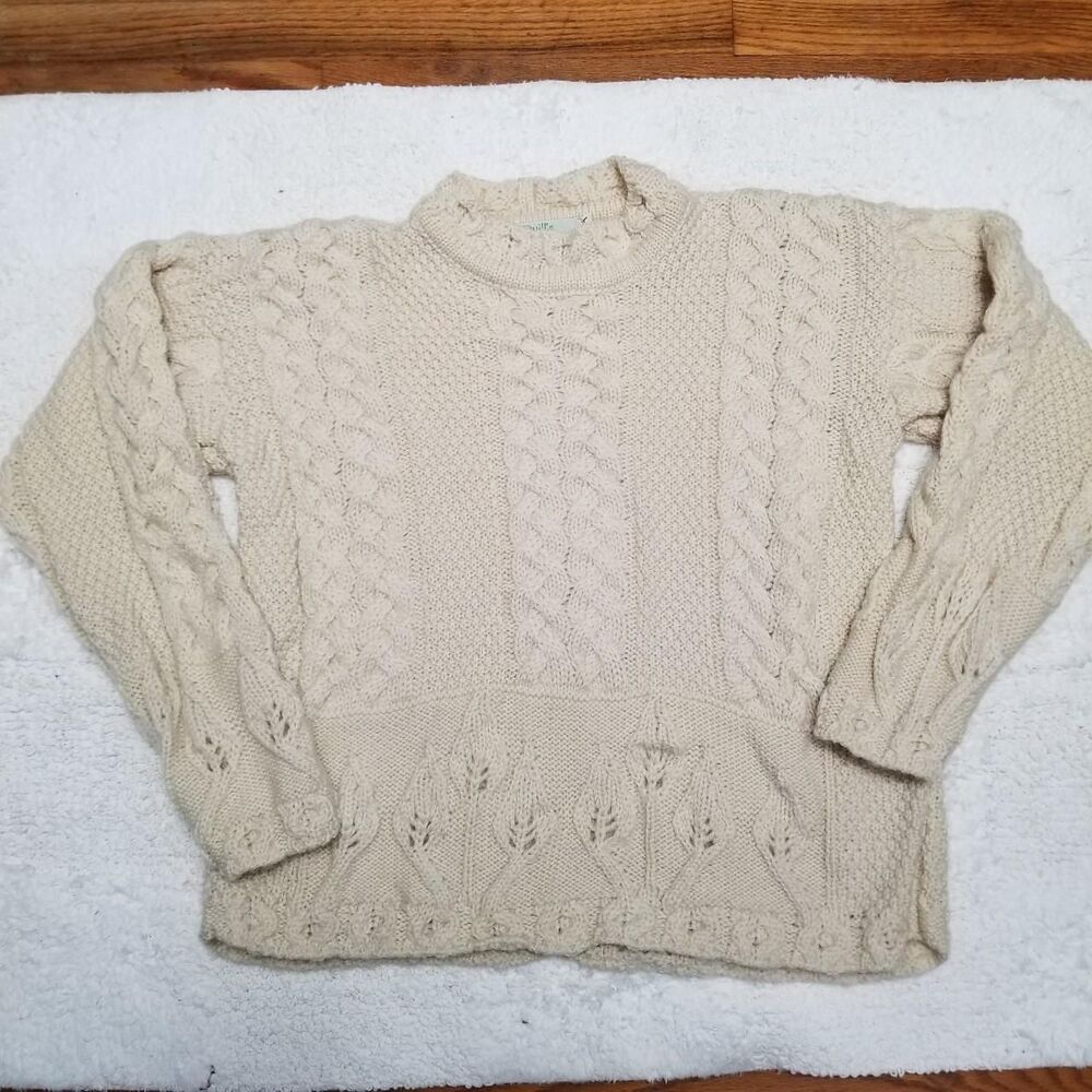 Quill's Irish Handmade Pure Wool Cable Knit Sweater